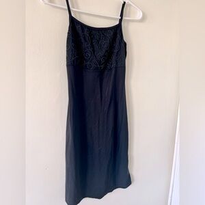 Evolution Black Slip Dress with beaded design
